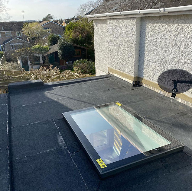 a rooflight installed as part of Albec Roofing LTD's expert roofing services
